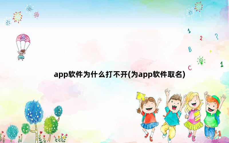 app软件为什么打不开(为app软件取名)